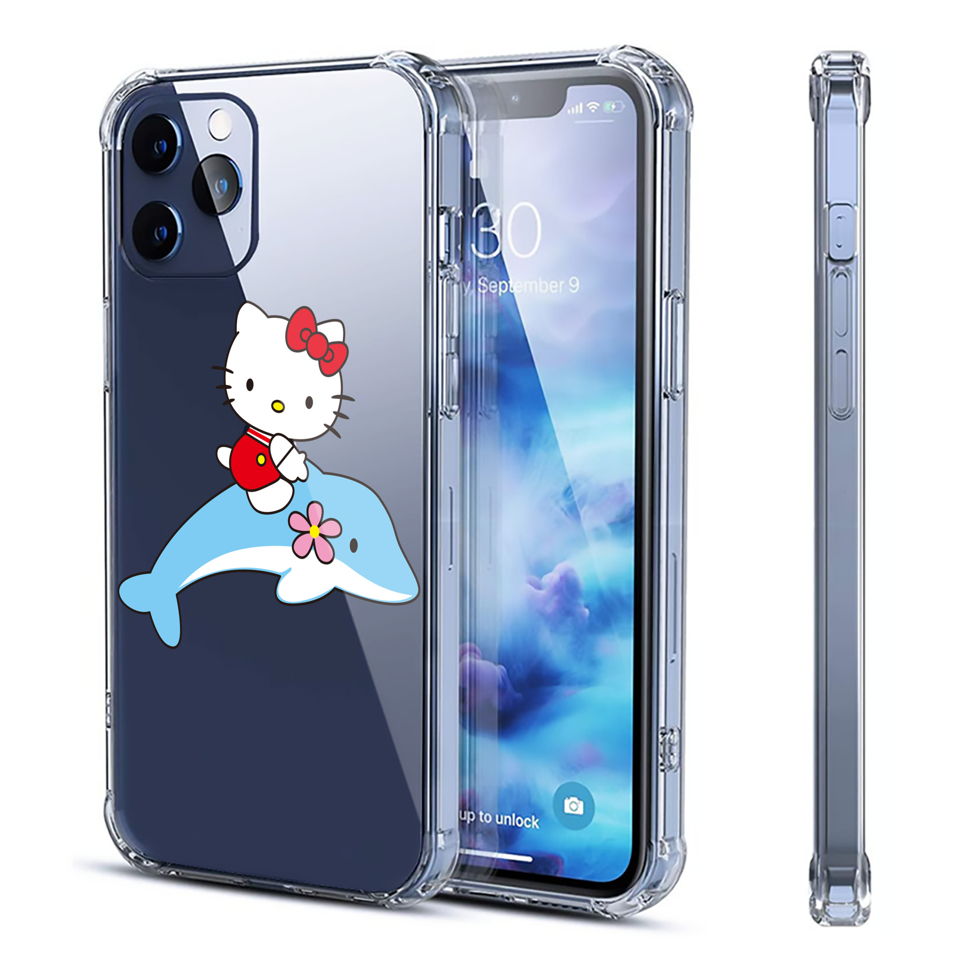 （画像用） Hello Kitty ハローキティ 【iPhone 12シリーズ対応】透明スマホケース（クリアソフトケース）